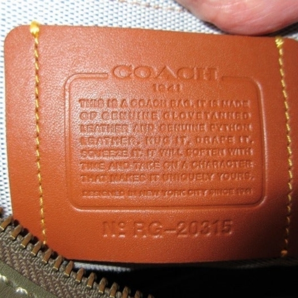 COACH 1941 ROGUE 36 OLIVE GREEN WITH PYTHON HANDLS - Picture 5 of 9